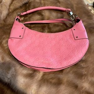 💗GUCCI Pink Guccissima Leather Mini Hobo Bag